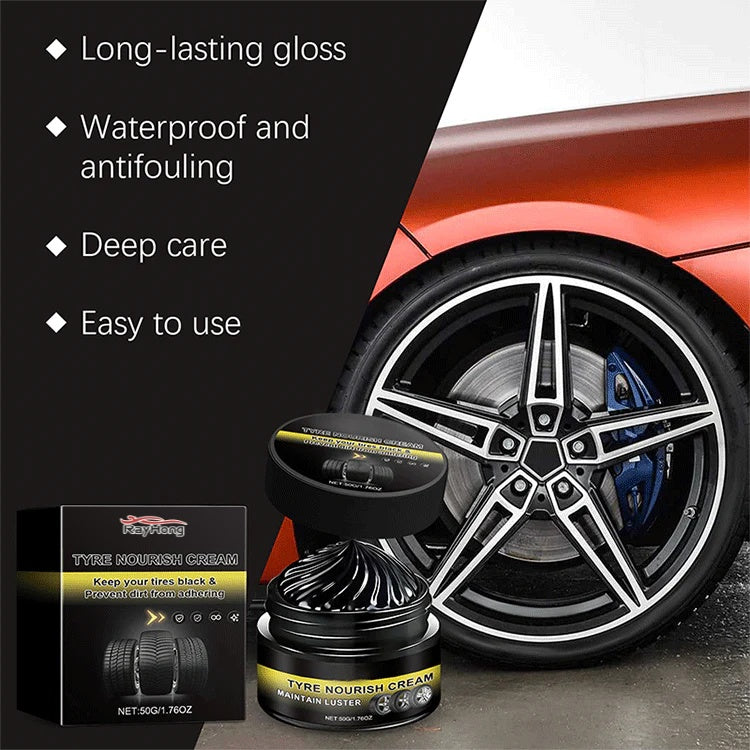✨ Tire wax – restores black gloss, blocks UV, repels dirt. Easy & quick! 🚗
