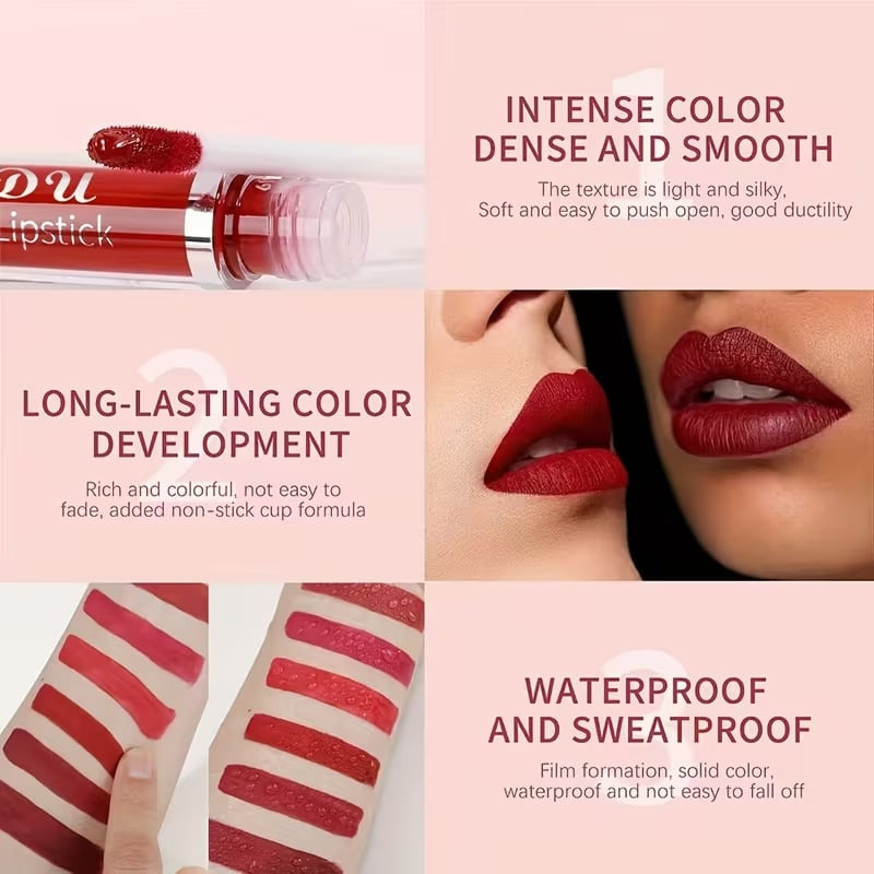 💝10Pcs Matte Waterproof Long Lasting Lip Gloss