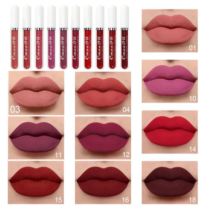 💝10Pcs Matte Waterproof Long Lasting Lip Gloss