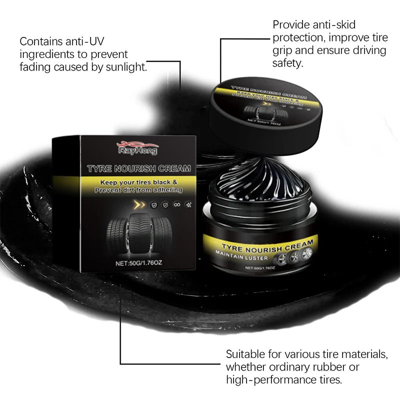 ✨ Tire wax – restores black gloss, blocks UV, repels dirt. Easy & quick! 🚗