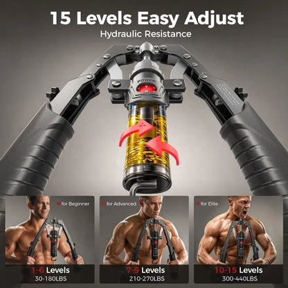 💪🔥 2-in-1 Hydraulic Twister Arm Trainer | w/ Ab Wheel + Hooks | 22–440lbs Adjustable | Home Full-Body Gym for Men & Women