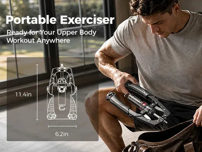 💪🔥 2-in-1 Hydraulic Twister Arm Trainer | w/ Ab Wheel + Hooks | 22–440lbs Adjustable | Home Full-Body Gym for Men & Women