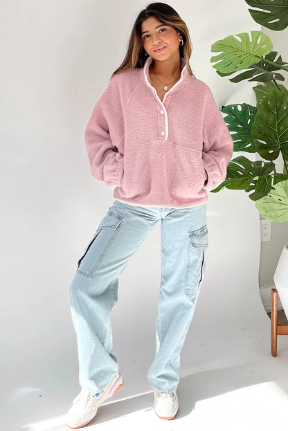 Women’s Half Snap Long Sleeve Sweatshirt
