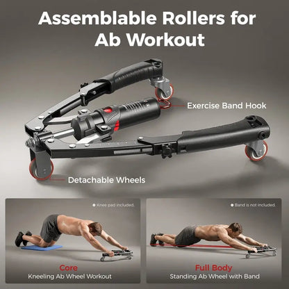 💪🔥 2-in-1 Hydraulic Twister Arm Trainer | w/ Ab Wheel + Hooks | 22–440lbs Adjustable | Home Full-Body Gym for Men & Women