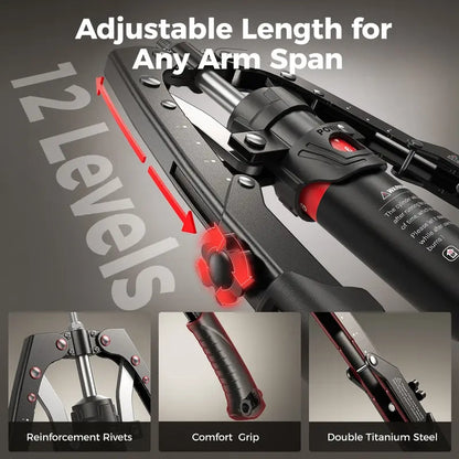 💪🔥 2-in-1 Hydraulic Twister Arm Trainer | w/ Ab Wheel + Hooks | 22–440lbs Adjustable | Home Full-Body Gym for Men & Women