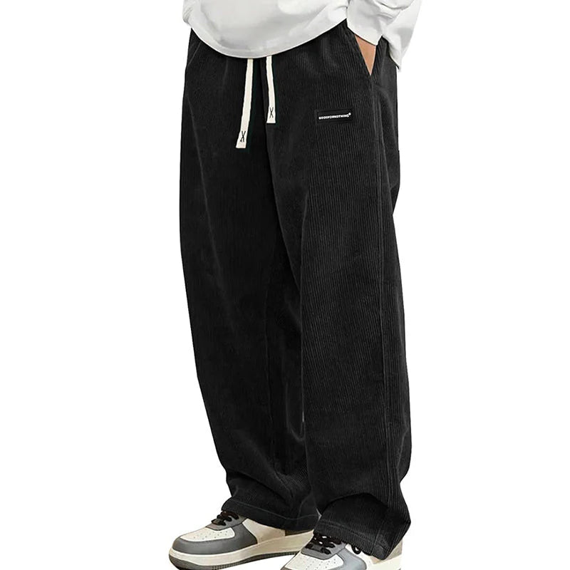 Men's Loose-Fit Drawstring Pants with Pockets